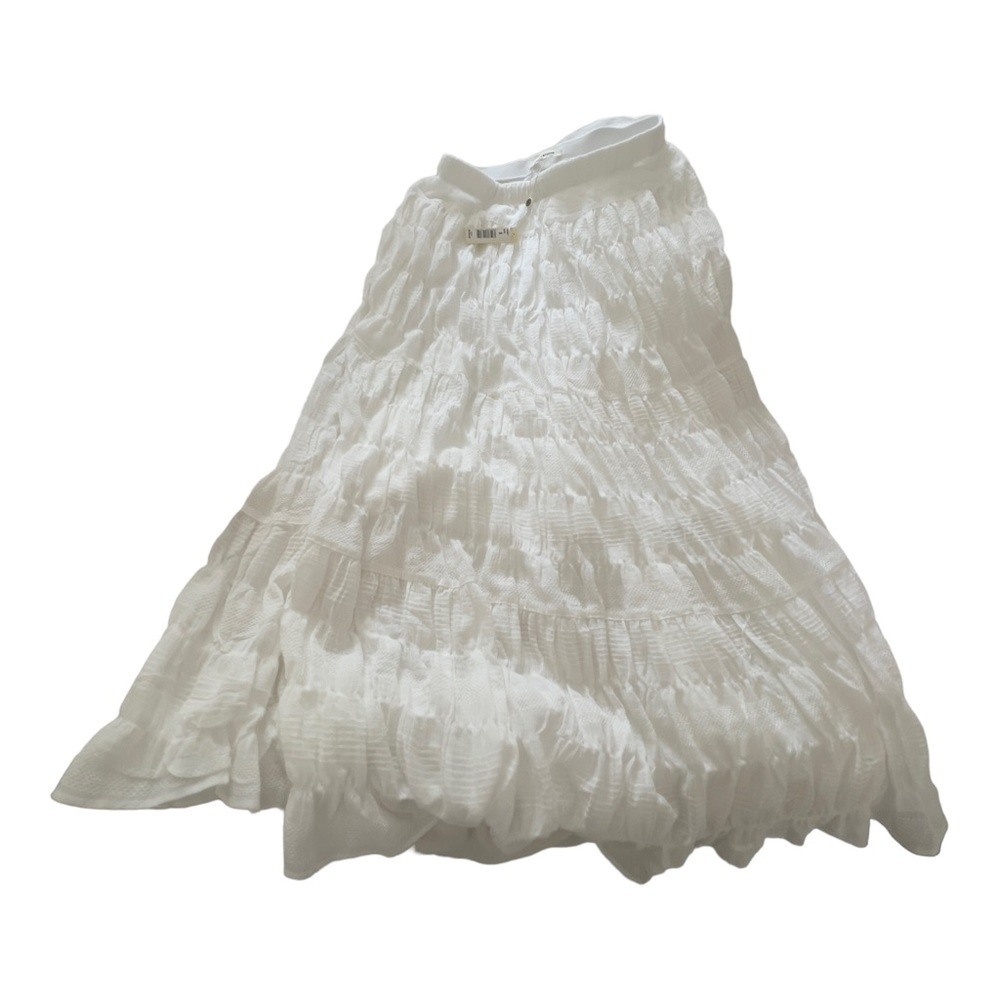 NWT Max Studio Textured Maxi Skirt- White- Small